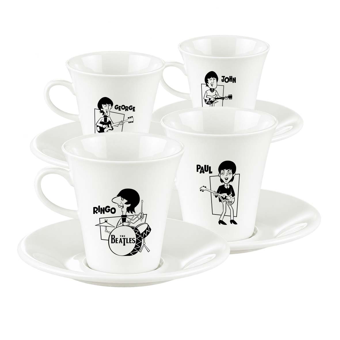 4PW09-7TBI Juego de Café 150cc + Platos / THE BEATLES - Imagen 1